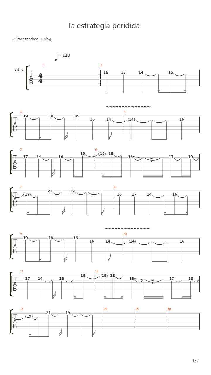 La Estrategia Perdida吉他谱