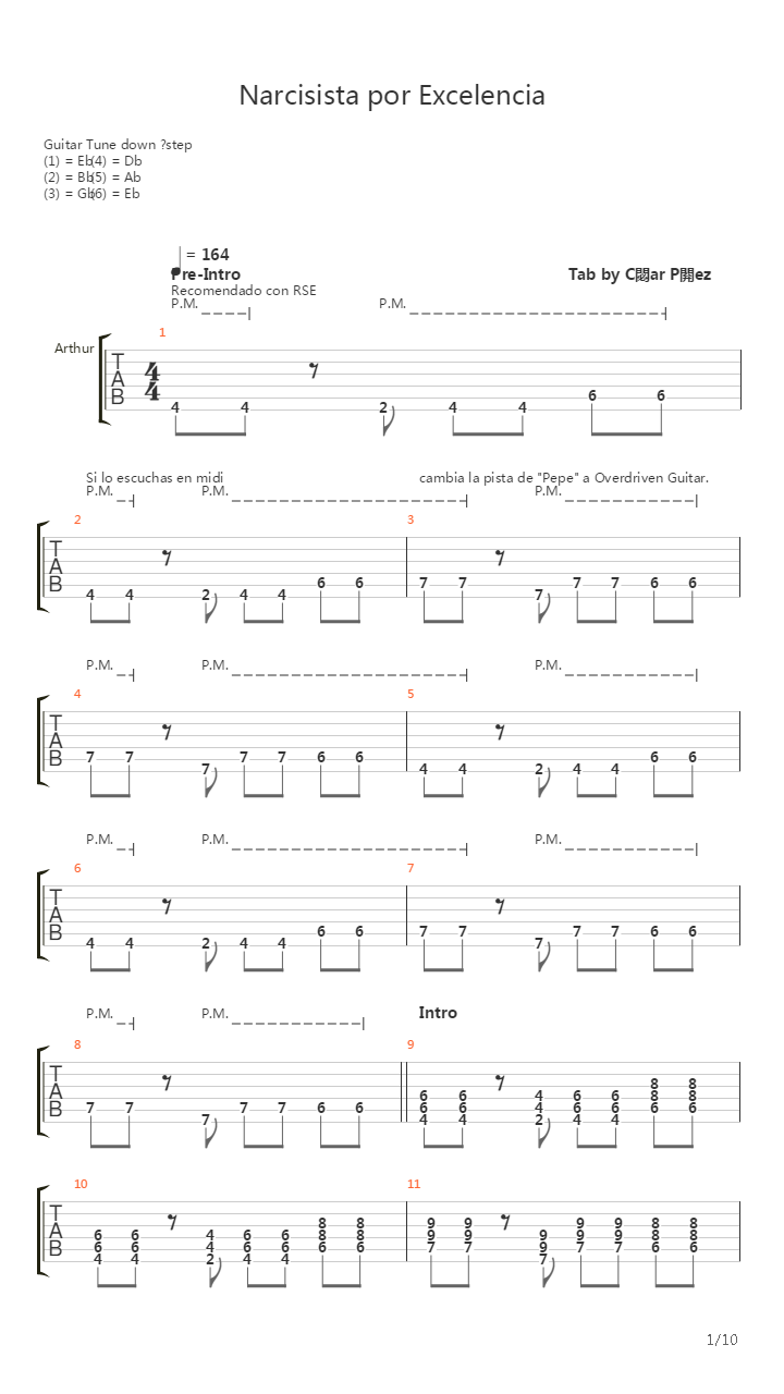 Narcicista Por Excelencia吉他谱
