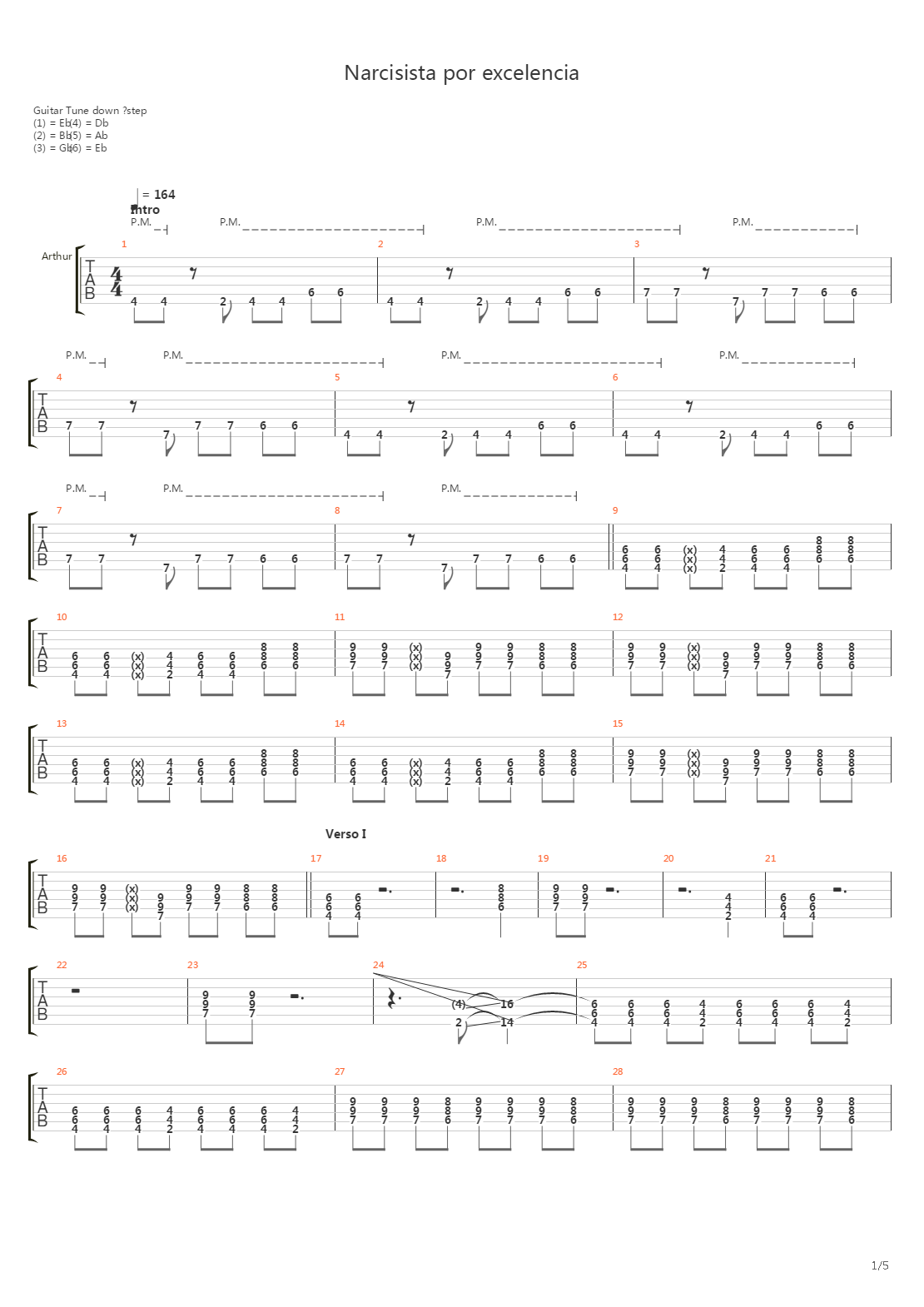 Narcicista Por Excelencia吉他谱