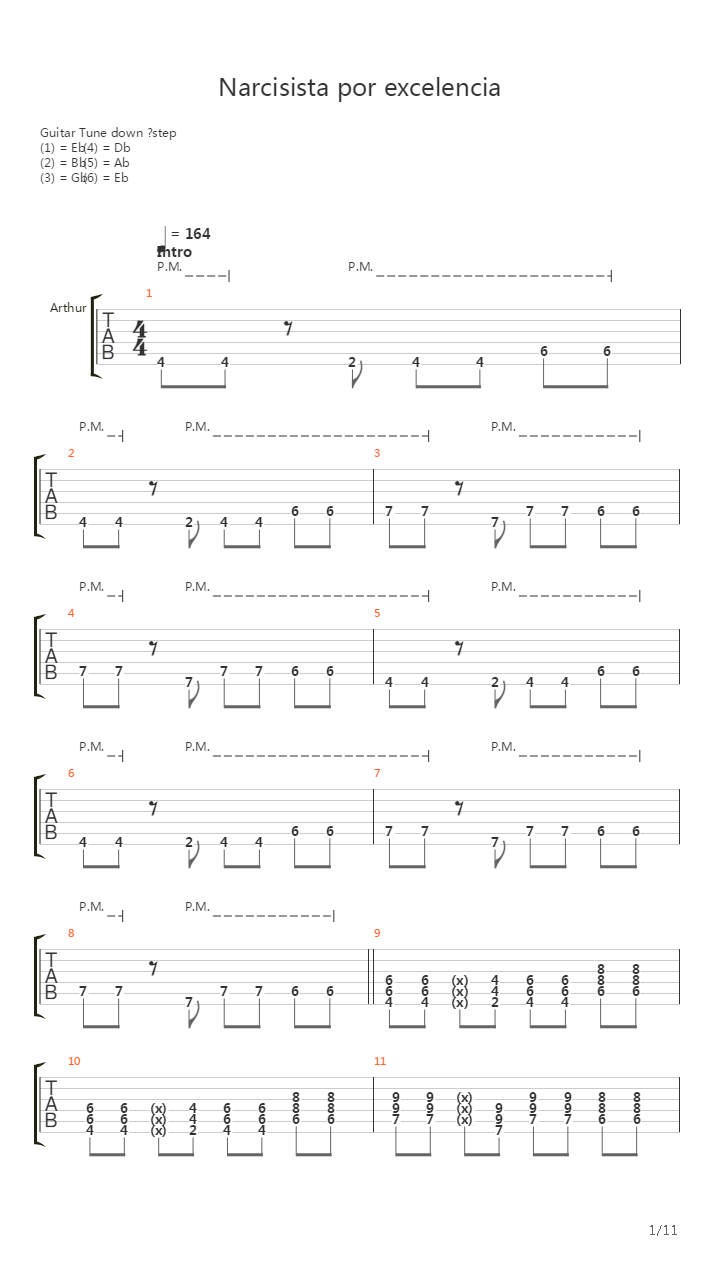 Narcicista Por Excelencia吉他谱