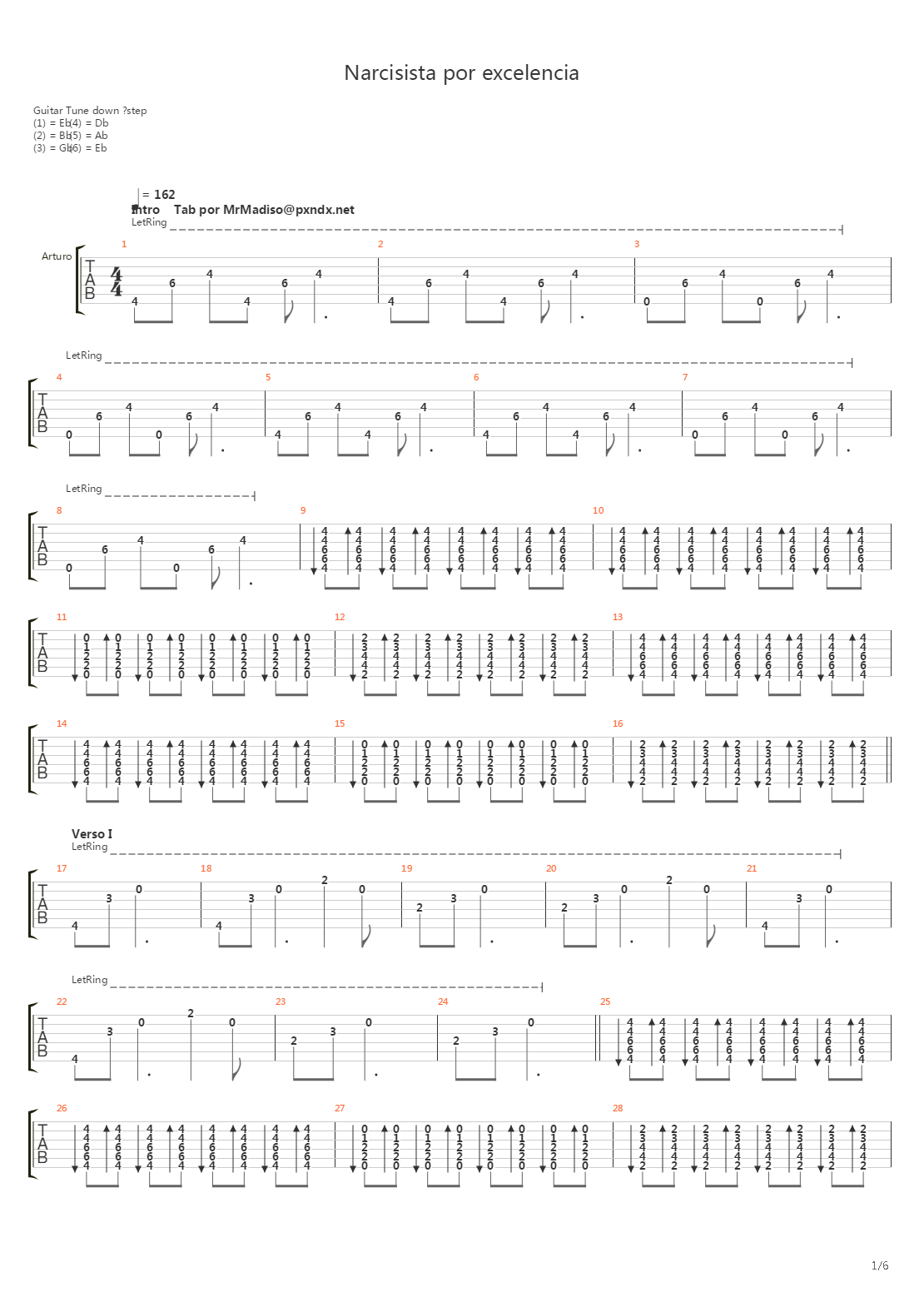 Narcisista Por Excelencia吉他谱