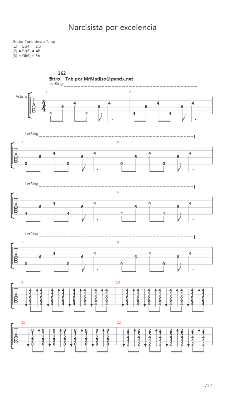 Narcisista Por Excelencia吉他谱