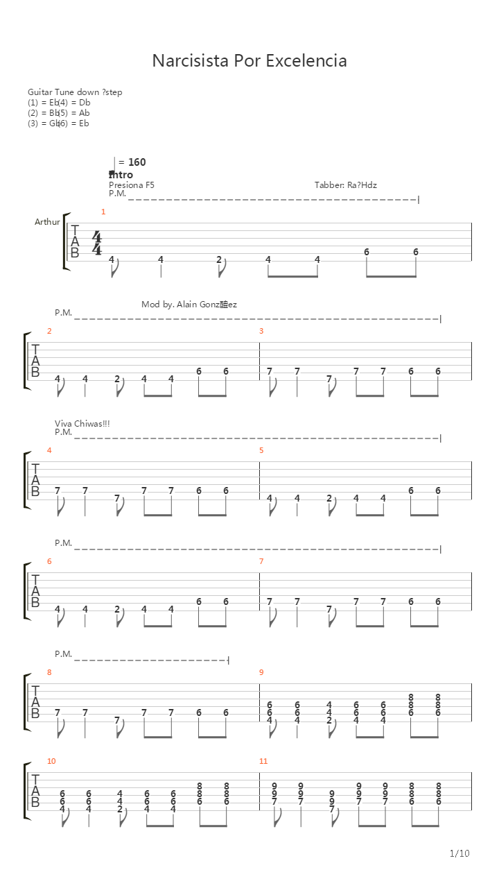 Narcisista Por Excelencia吉他谱