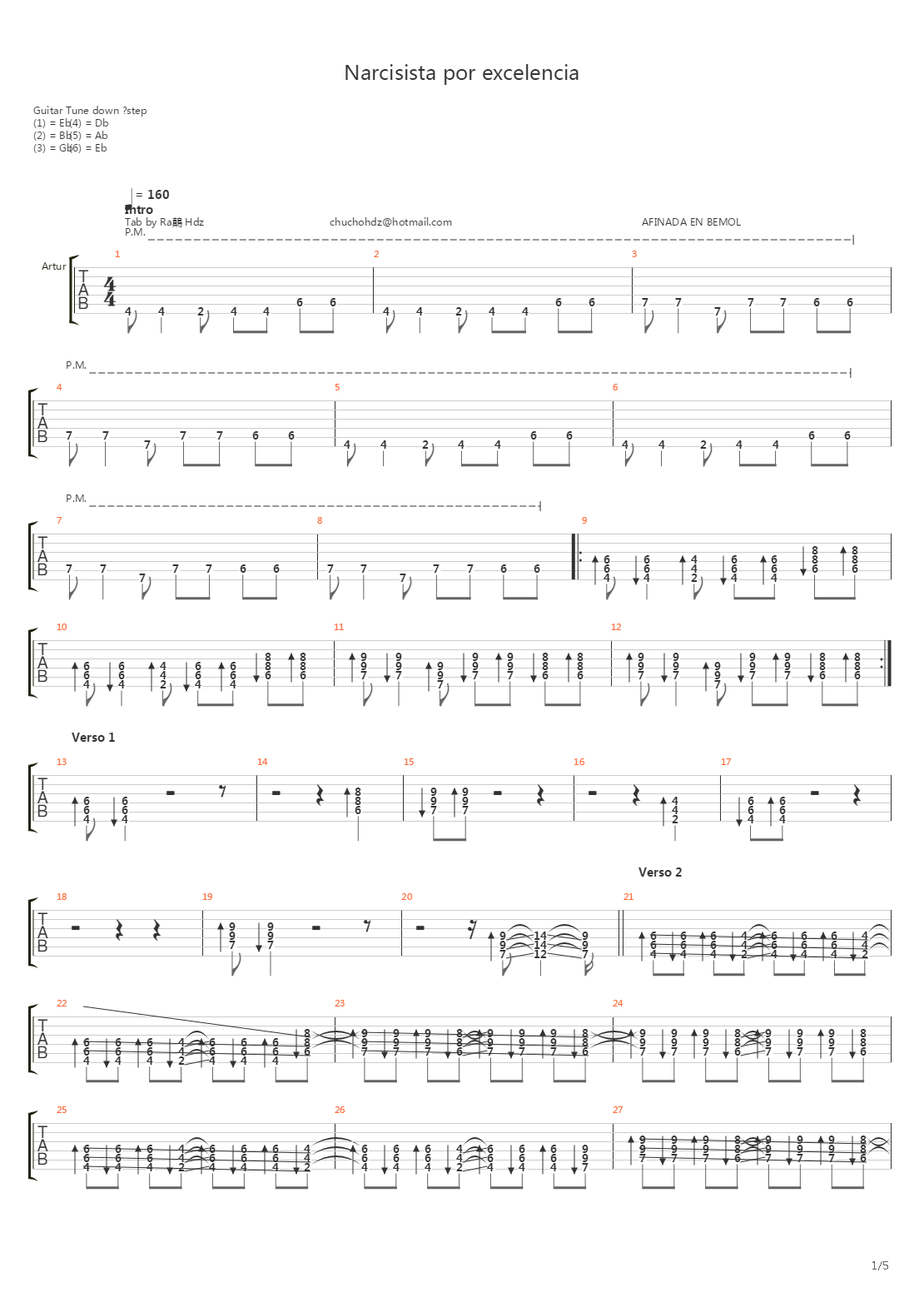 Narcisista Por Excelencia吉他谱