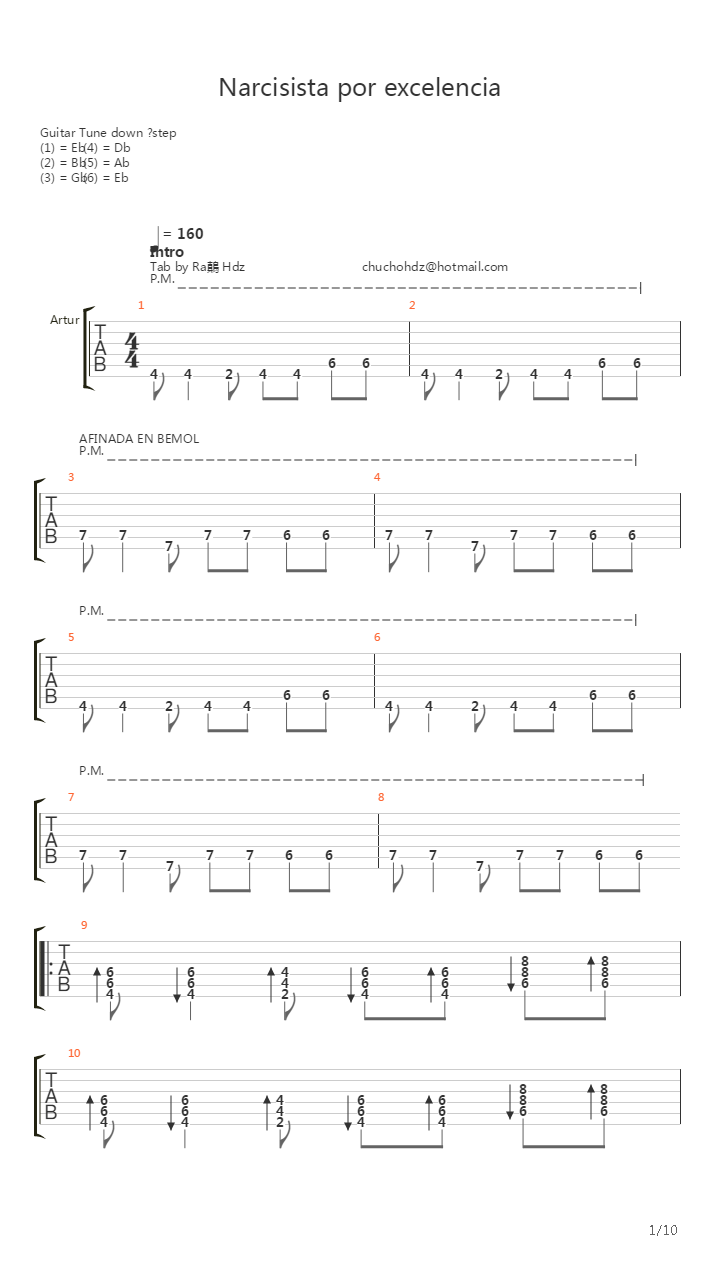 Narcisista Por Excelencia吉他谱