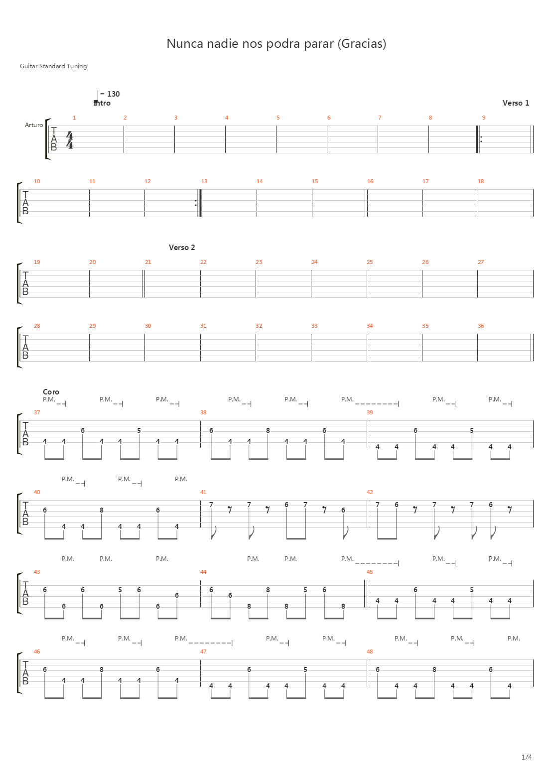 Nunca Nadie Nos Podra Parar吉他谱