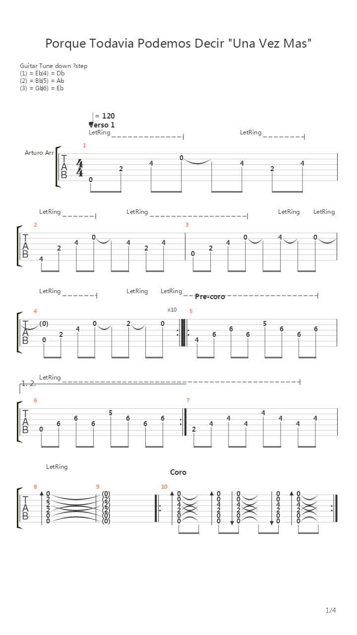 Porque Todavia Podemos Decir Una Vez Mas吉他谱