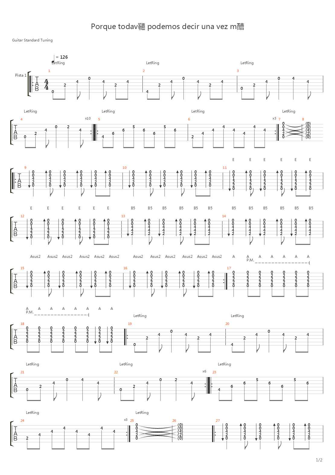 Porque Todavia Podemos Decir Una Vez Mas吉他谱