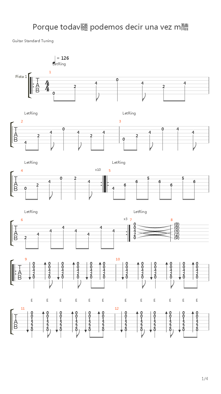Porque Todavia Podemos Decir Una Vez Mas吉他谱