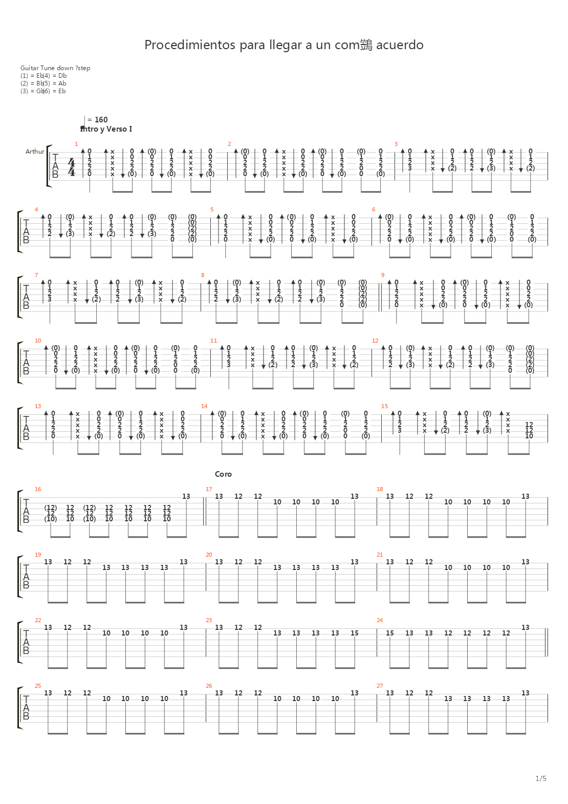 Procedimientos Para Llegar A Un Comun Acuerdo吉他谱
