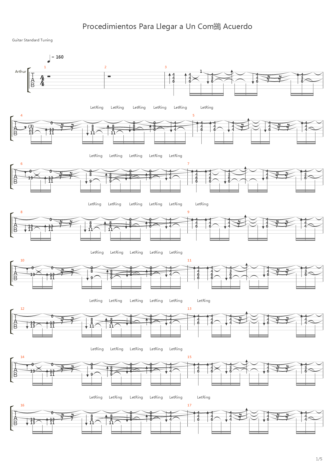 Procedimientos Para Llegar A Un Comun Acuerdo吉他谱