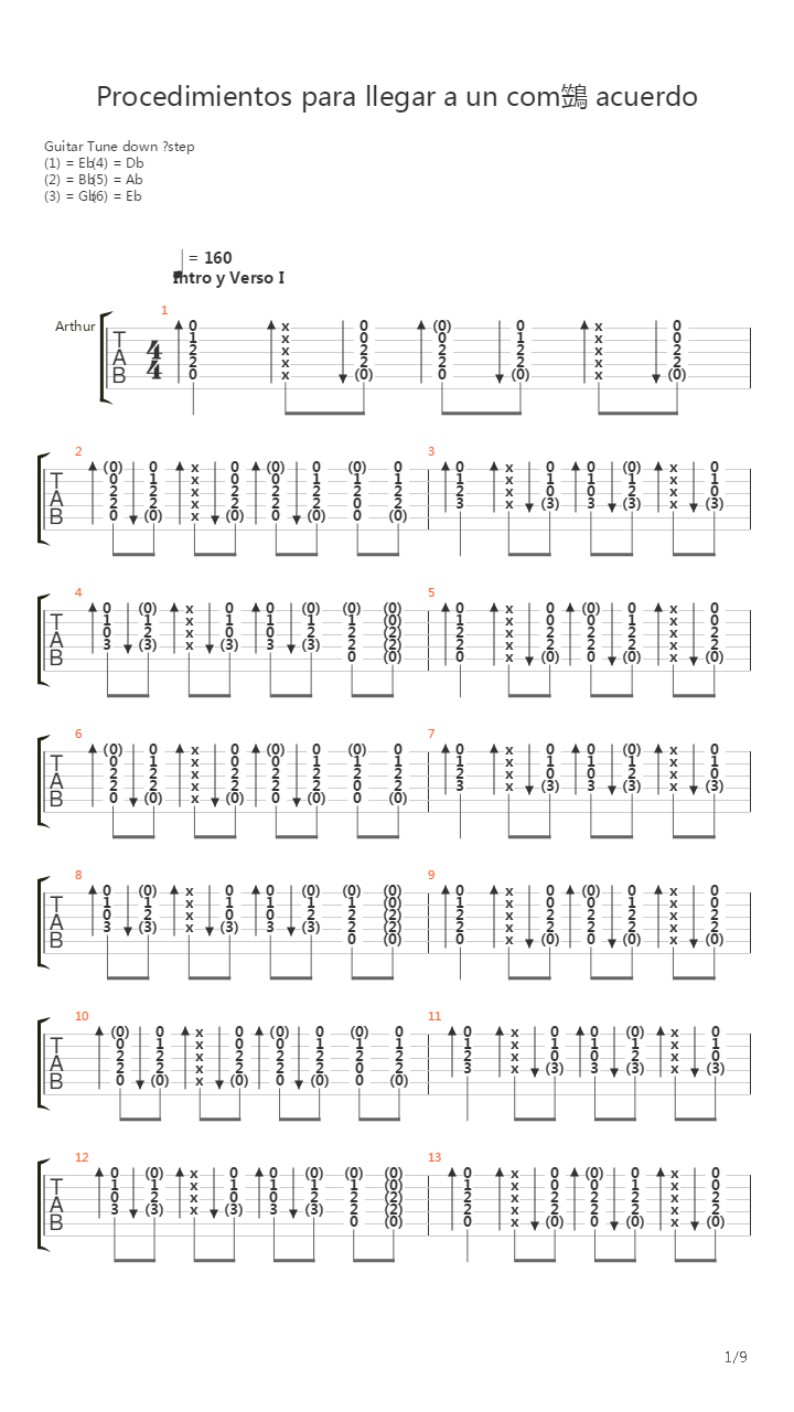 Procedimientos Para Llegar A Un Comun Acuerdo吉他谱