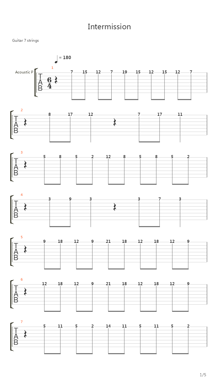 Intermission吉他谱