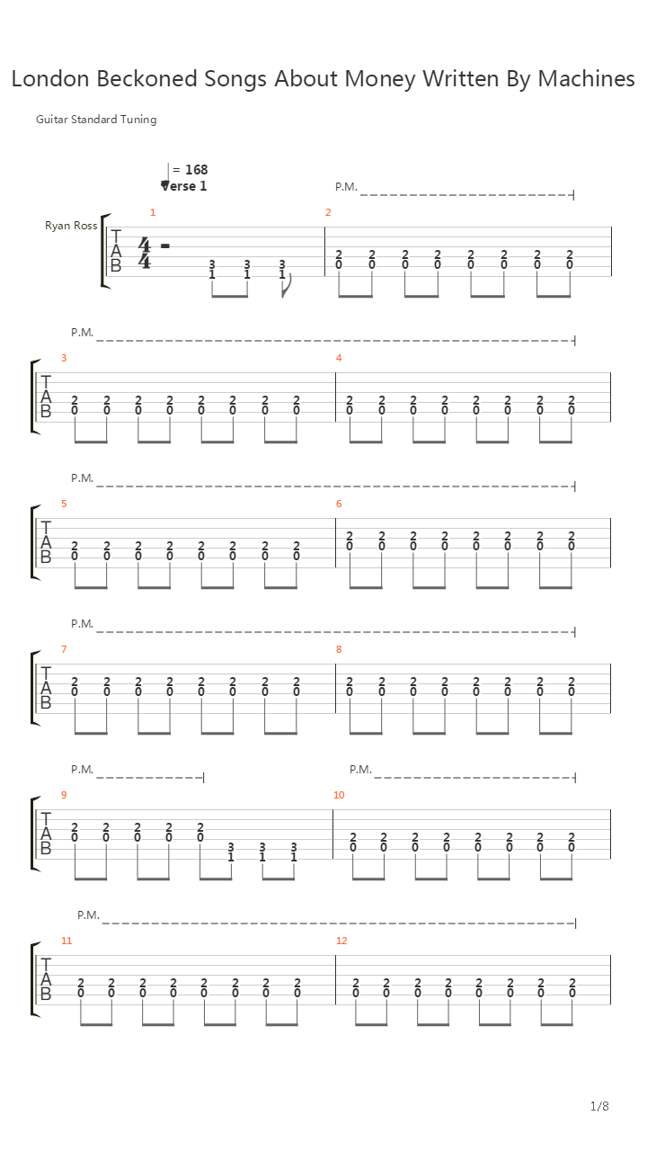 London Beckoned Songs About Money Written By Machines吉他谱