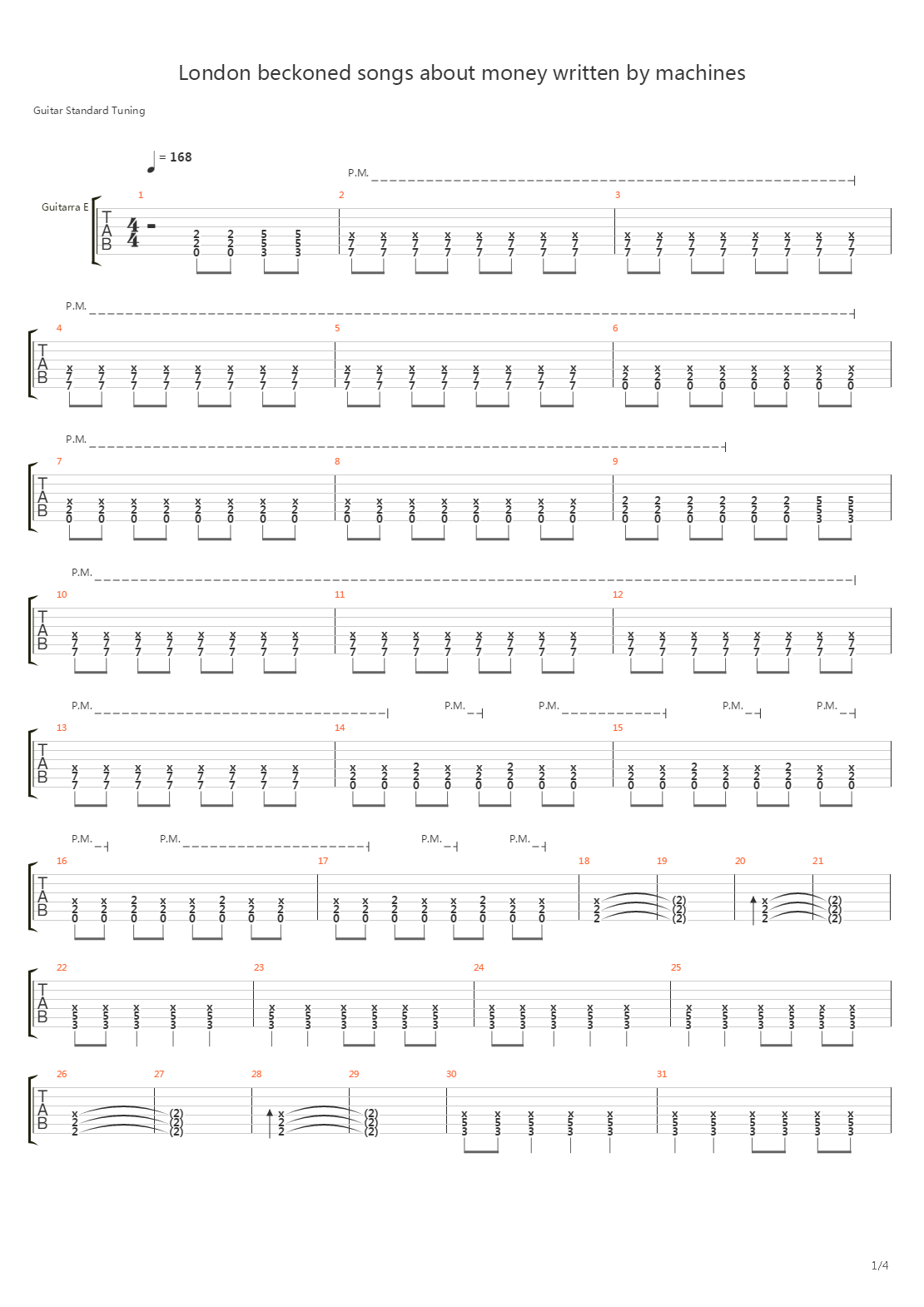 London Beckoned Songs About Money Written By Machines吉他谱