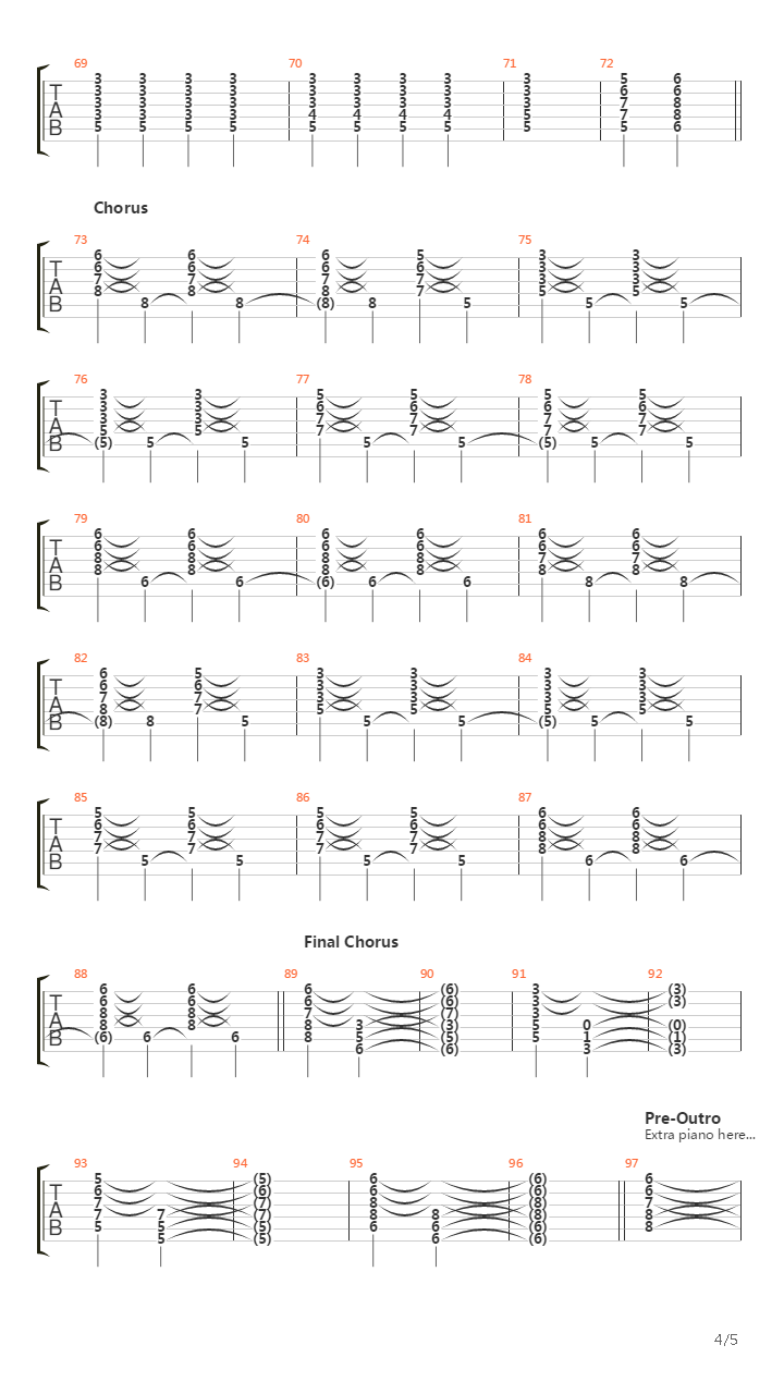 Nine In The Afternoon吉他谱