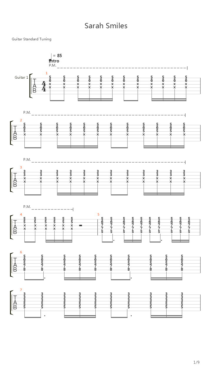 Sarah Smiles吉他谱