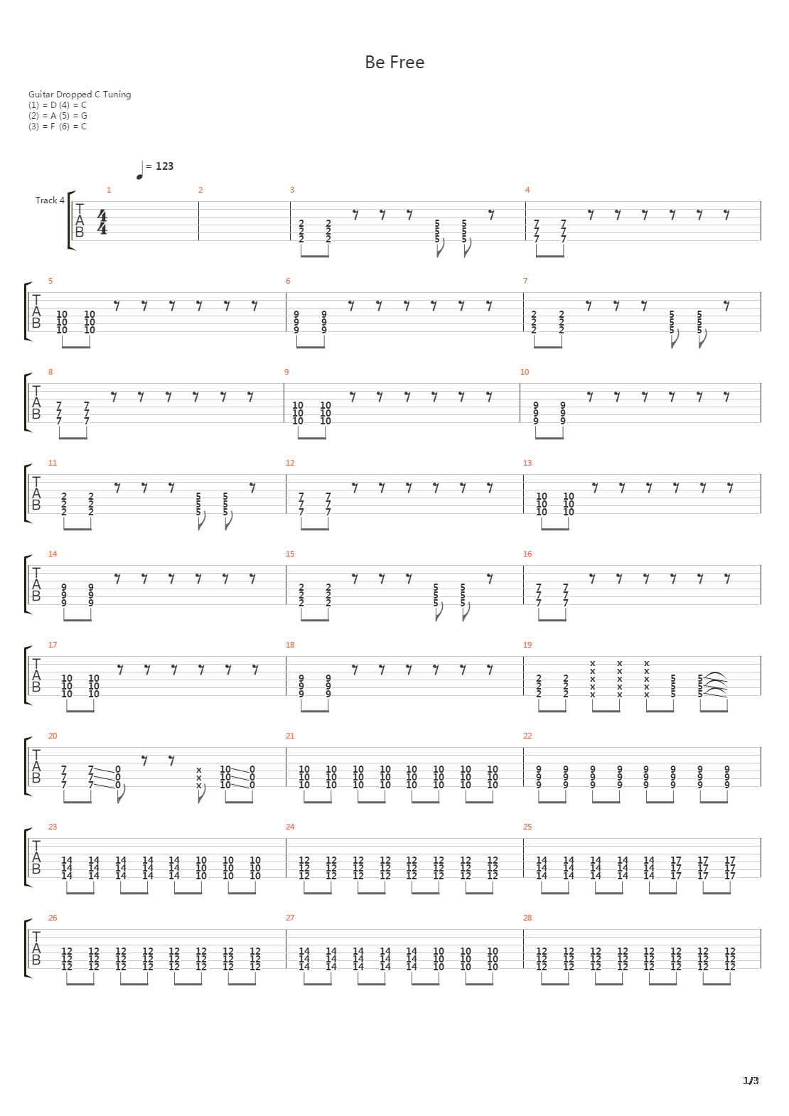Be Free吉他谱