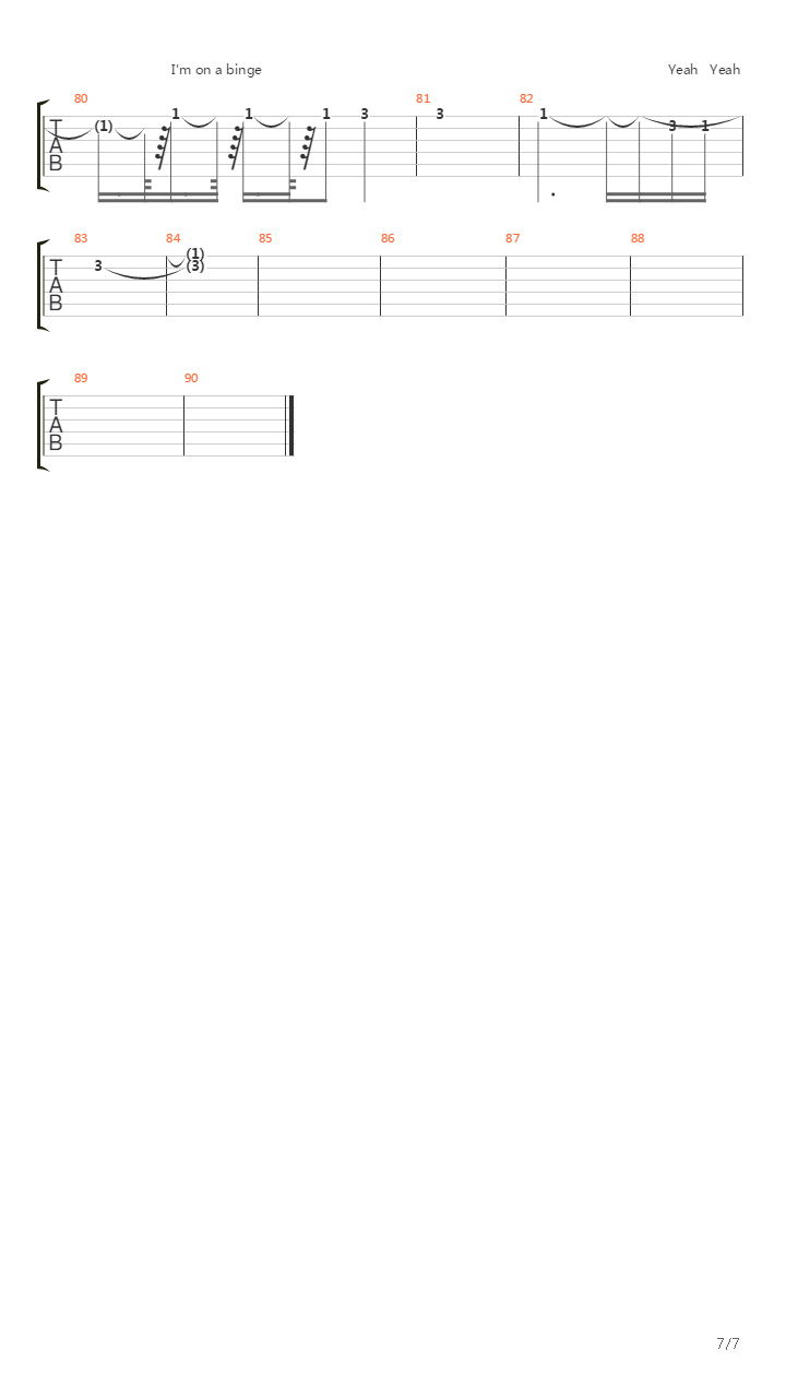 Binge吉他谱