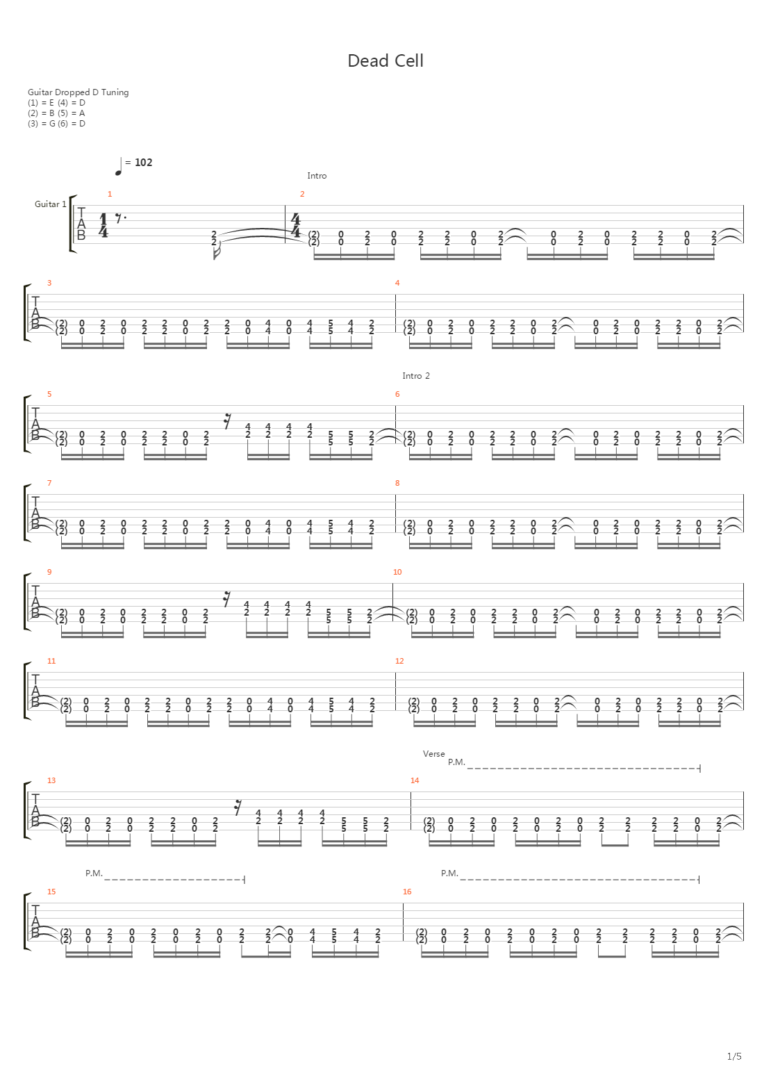 Dead Cell吉他谱