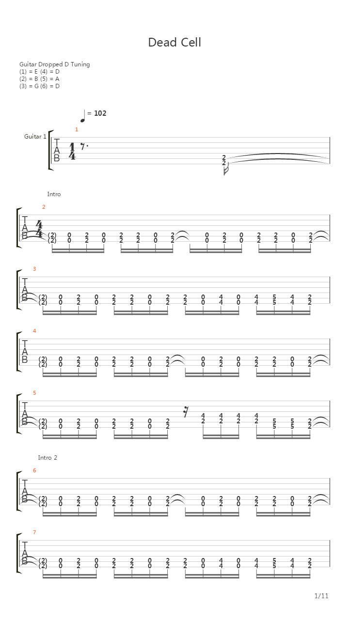 Dead Cell吉他谱
