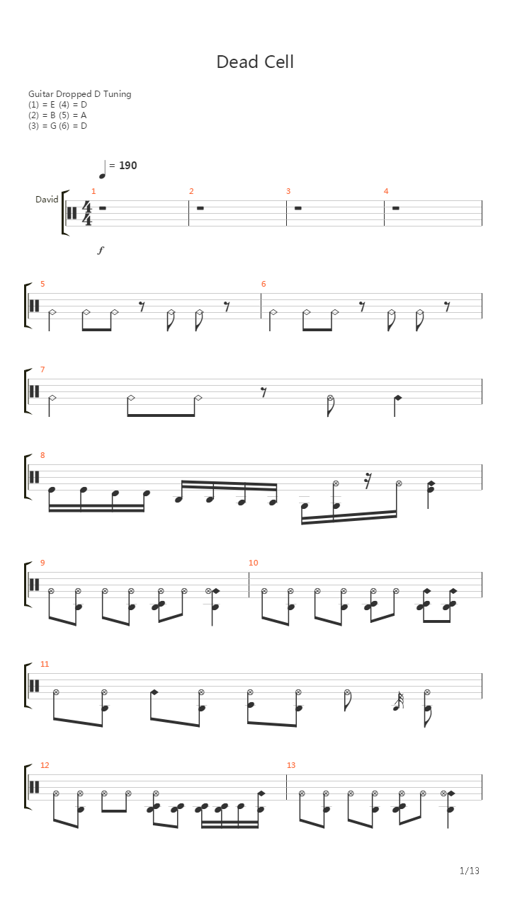 Dead Cell吉他谱