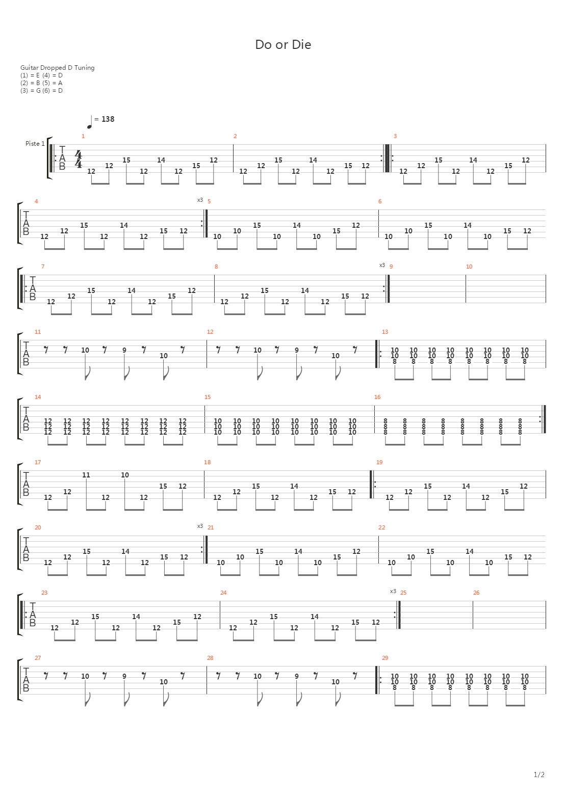 Do Or Die吉他谱