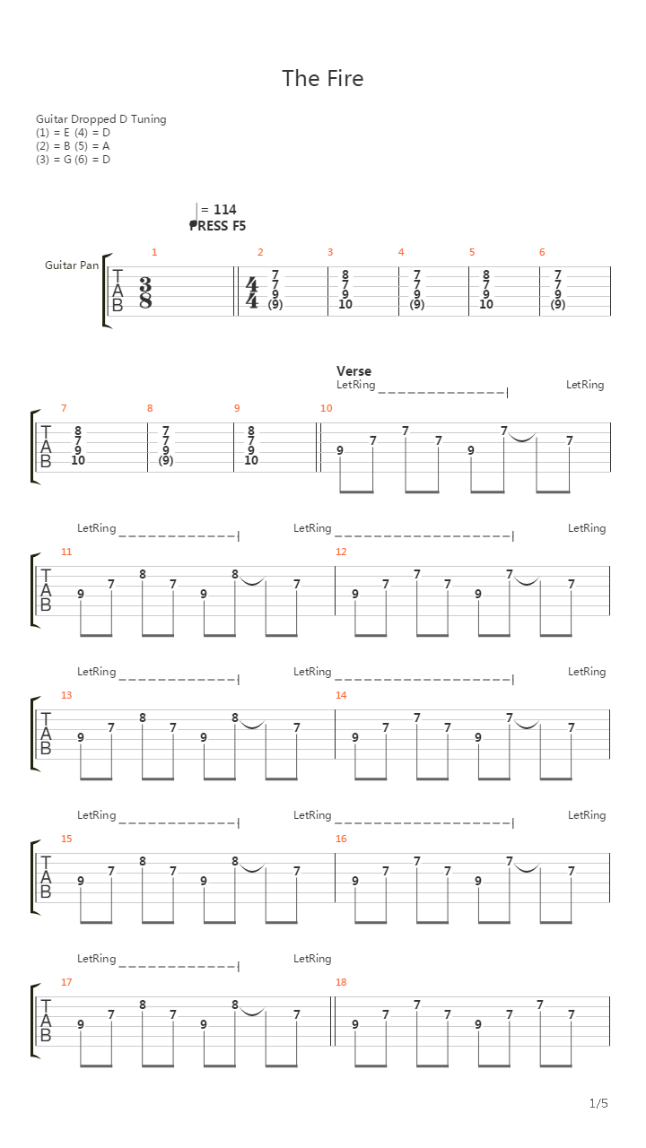 Fire吉他谱
