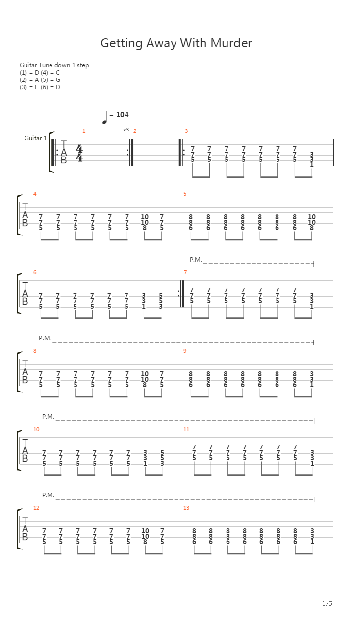 Getting Away With Murder吉他谱