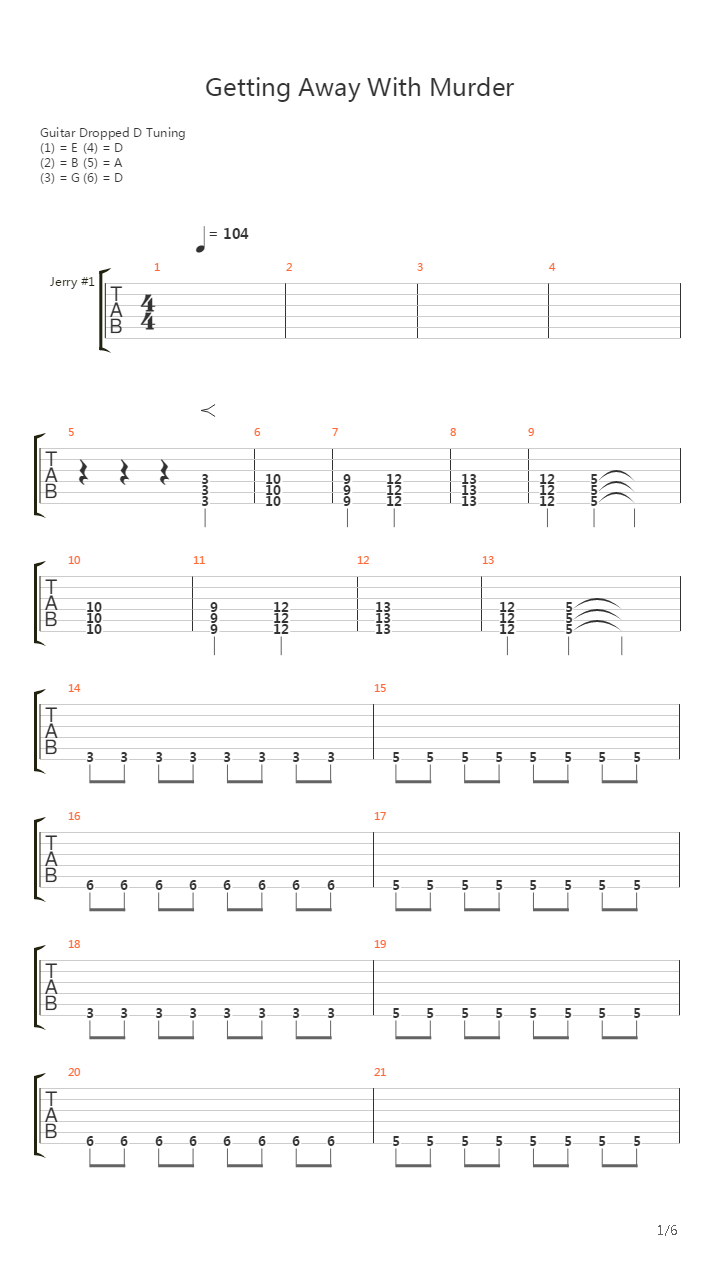 Getting Away With Murder吉他谱