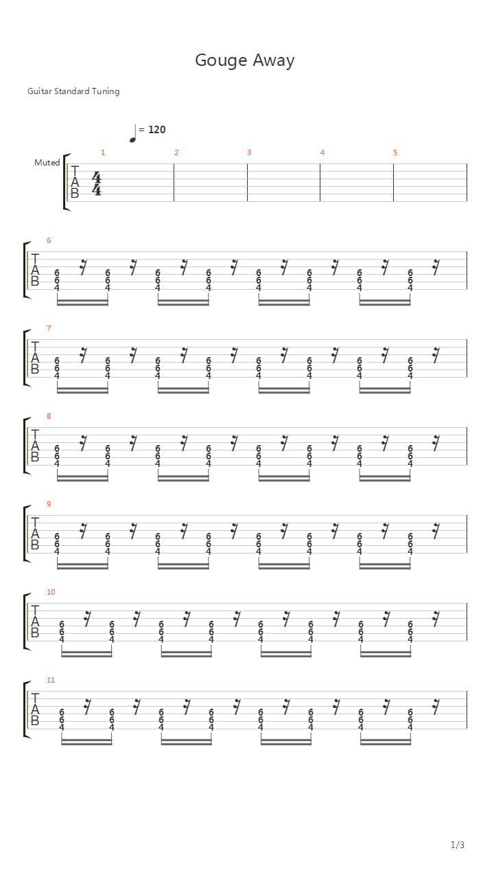 Gouge Away吉他谱