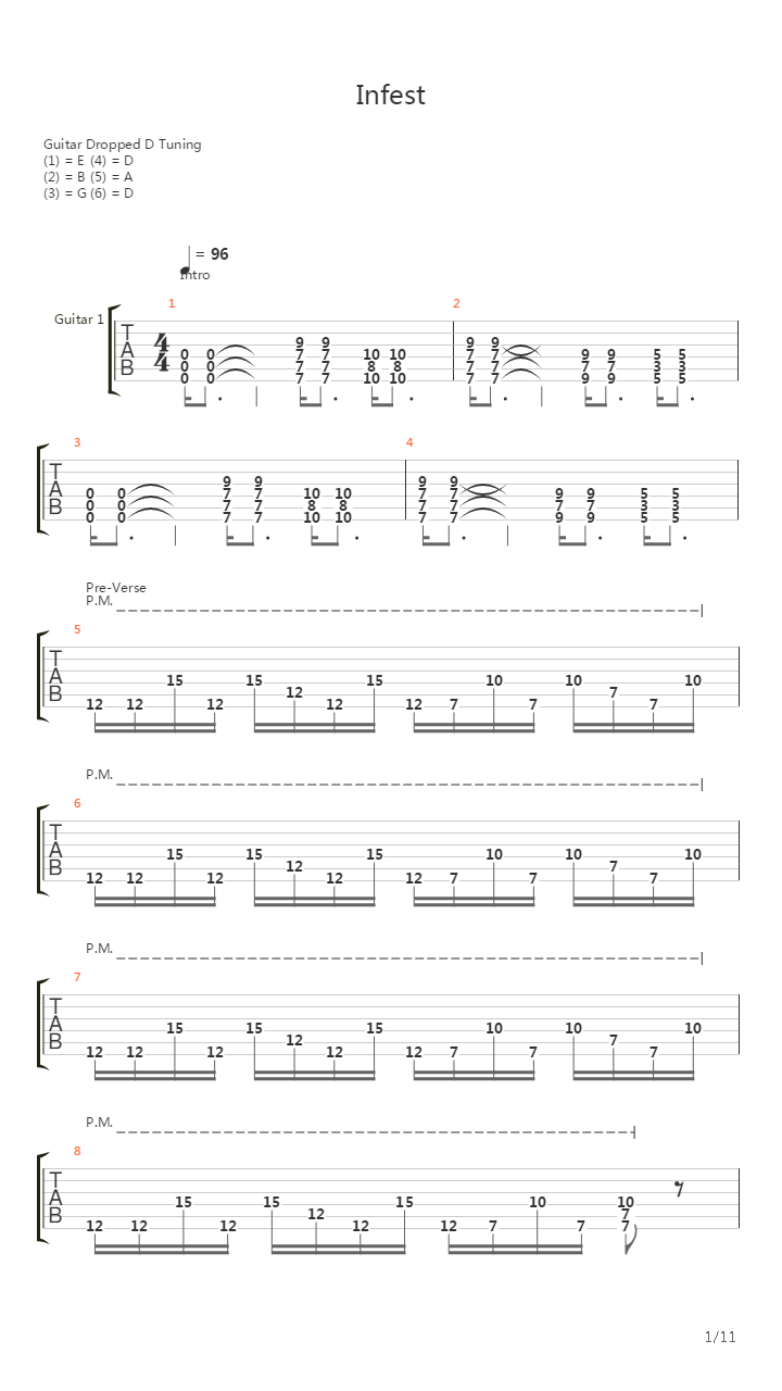 Infest吉他谱