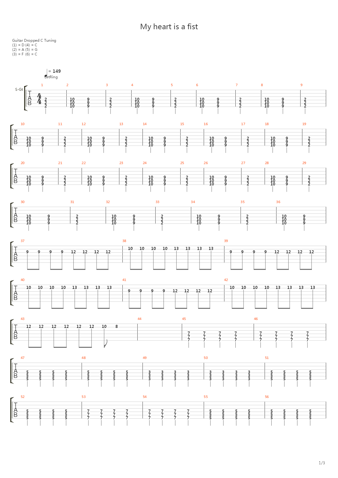 My Heart Is A Fist吉他谱