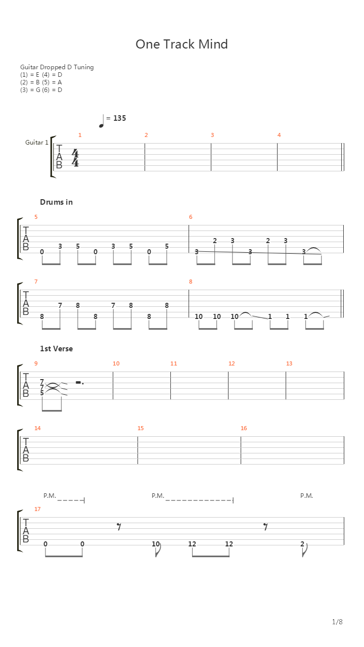 One Track Mind吉他谱
