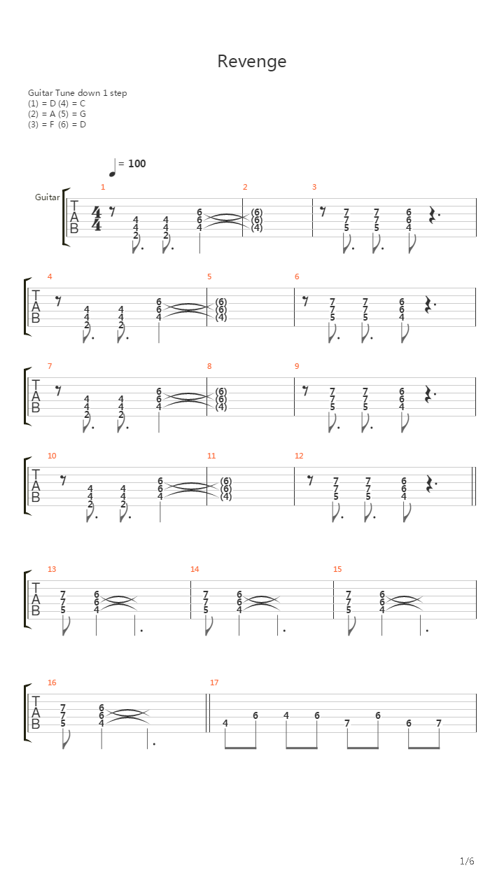 Revenge吉他谱