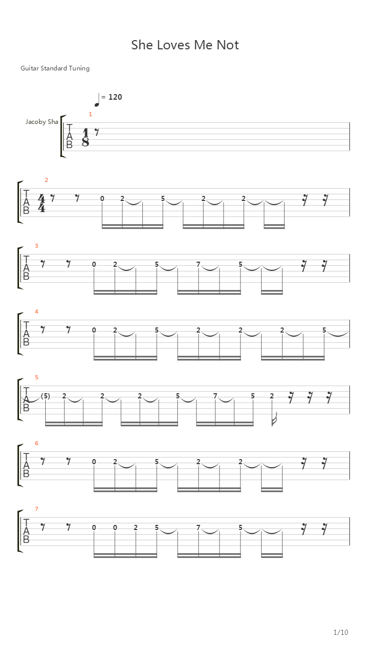 She Loves Me Not吉他谱