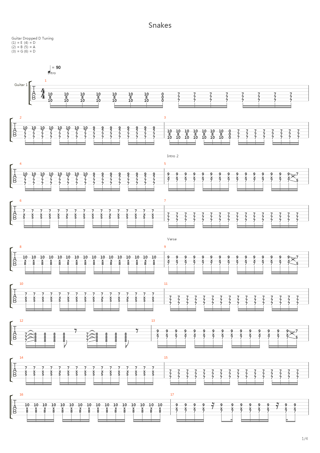 Snakes吉他谱