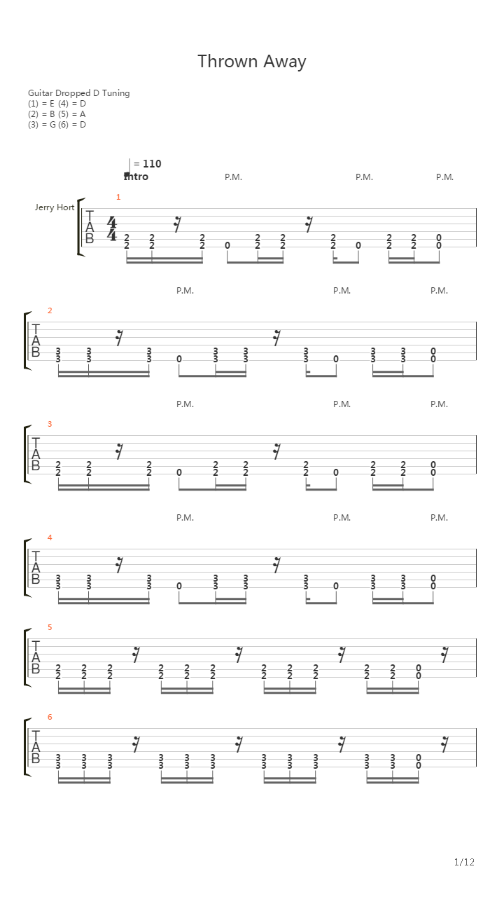 Thrown Away吉他谱