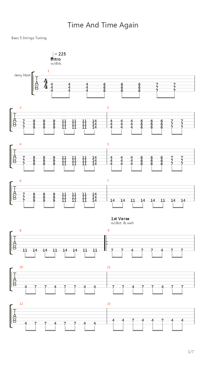 Time And Time Again吉他谱
