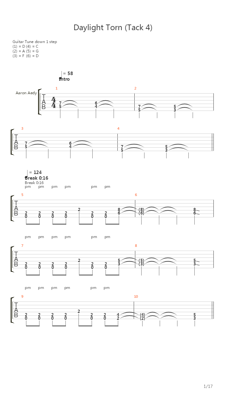 Daylight Torn吉他谱