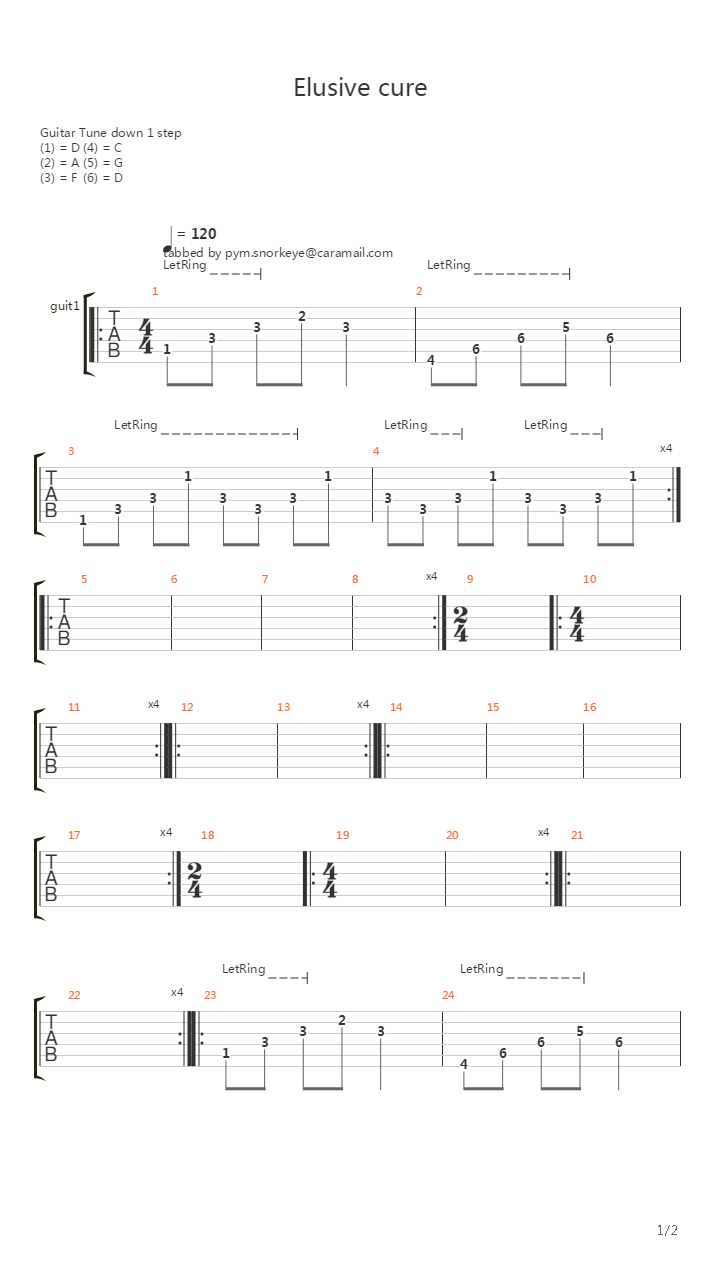 Elusive Cure吉他谱