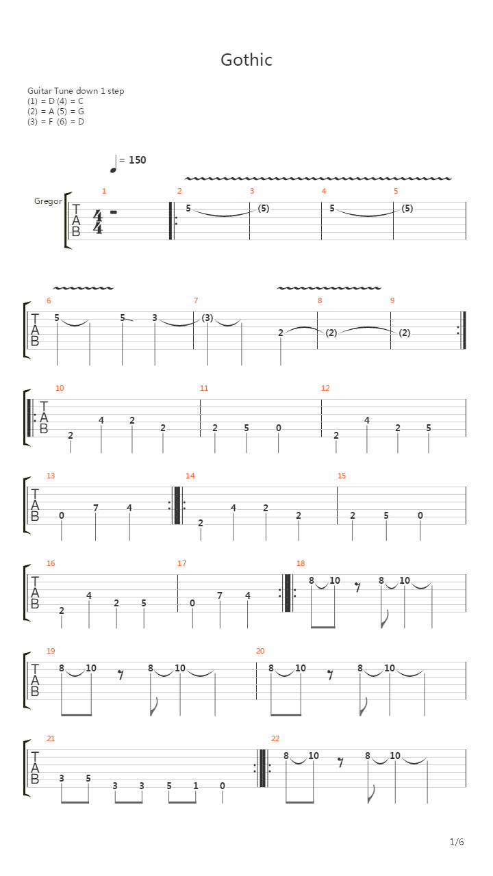 Gothic吉他谱