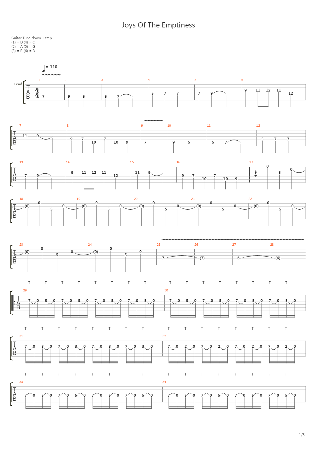 Joys Of The Emptiness吉他谱