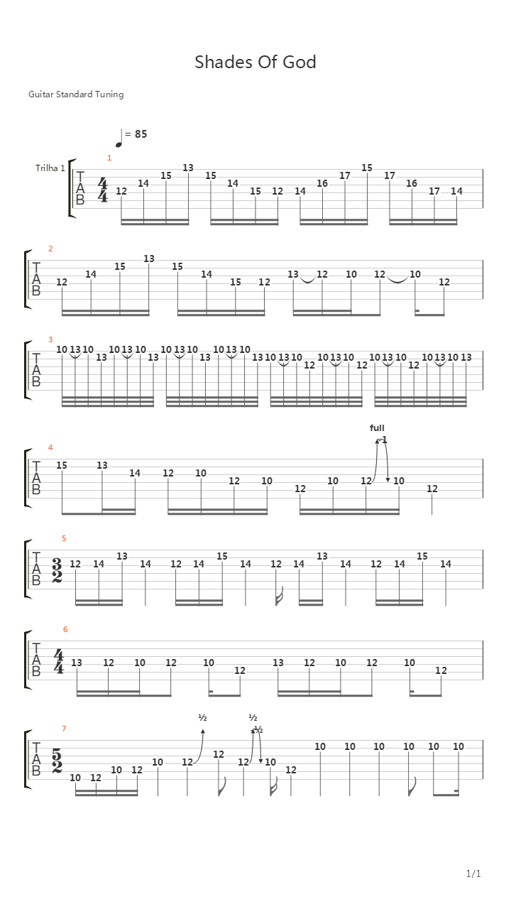 Shades Of God吉他谱