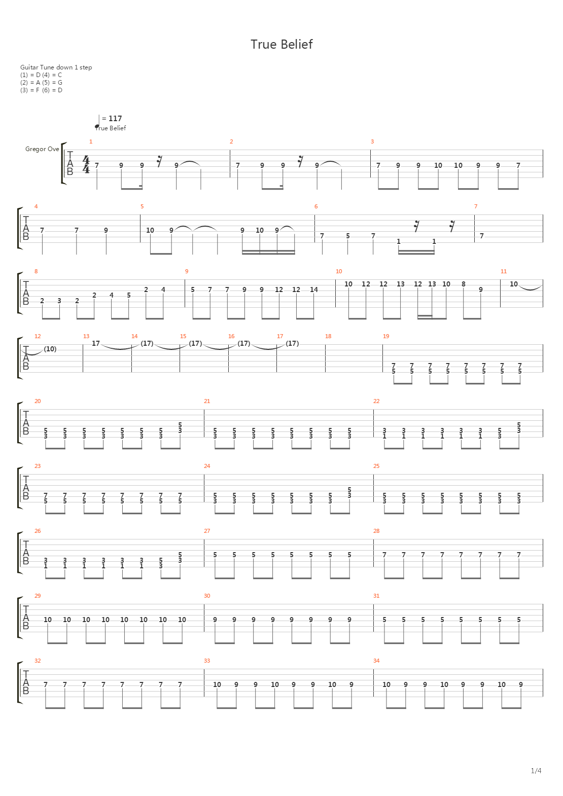 True Belief吉他谱