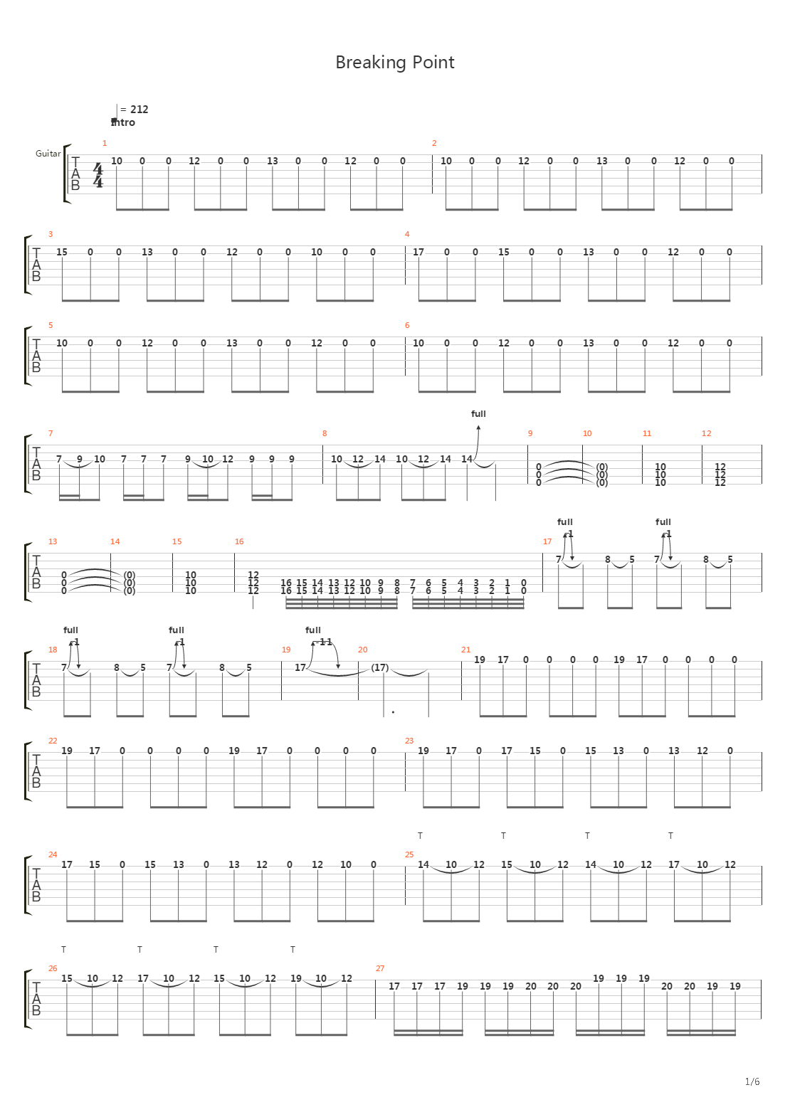 Breaking Point吉他谱