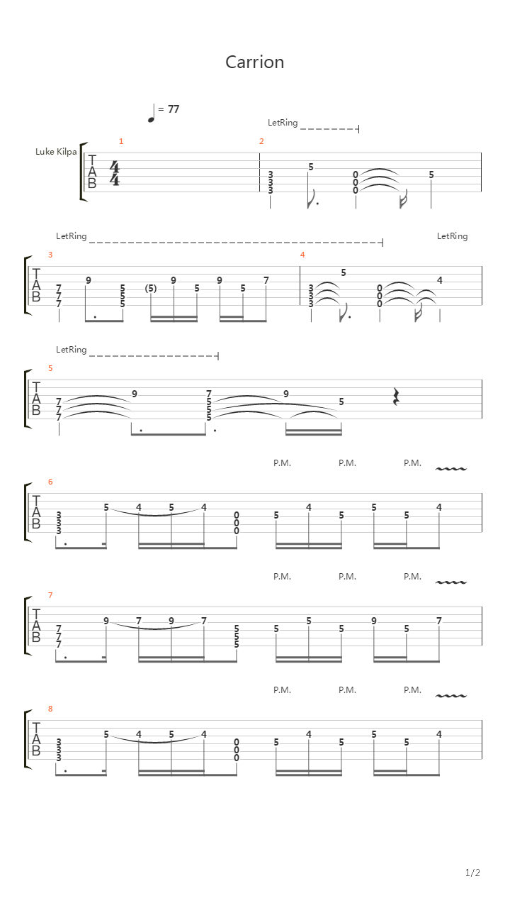 Carrion吉他谱