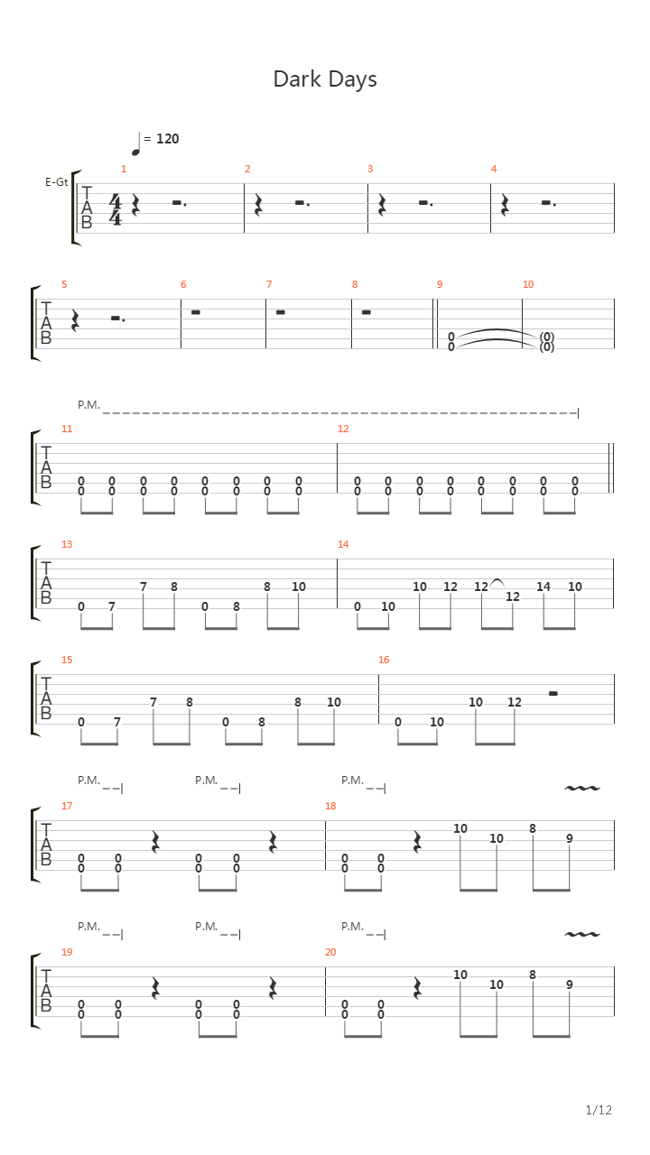 Dark Days吉他谱