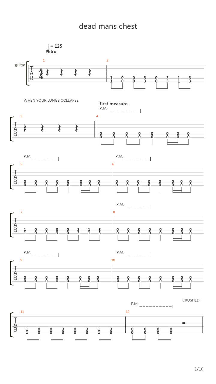 Dead Mans Chest吉他谱