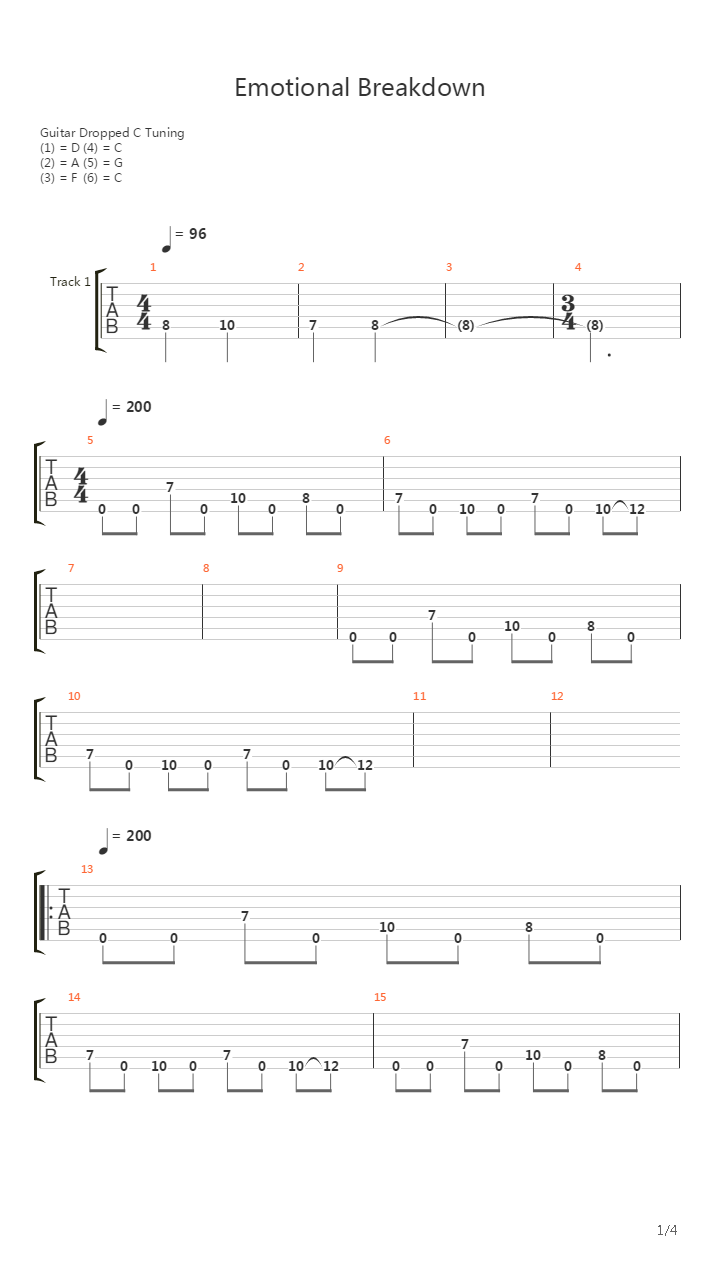 Emotional Breakdown吉他谱